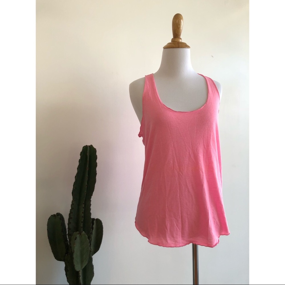 Pink cotton tank top